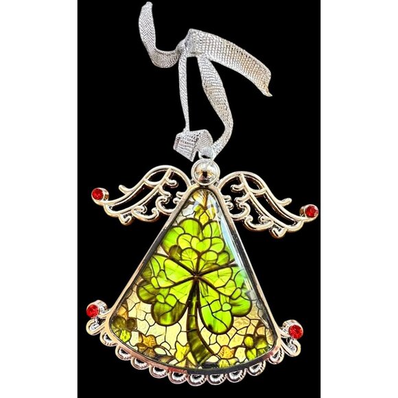 Shamrock Angel Christmas Ornament New Celtic Glass Savannah Georgia Irish Parade - Picture 5 of 12